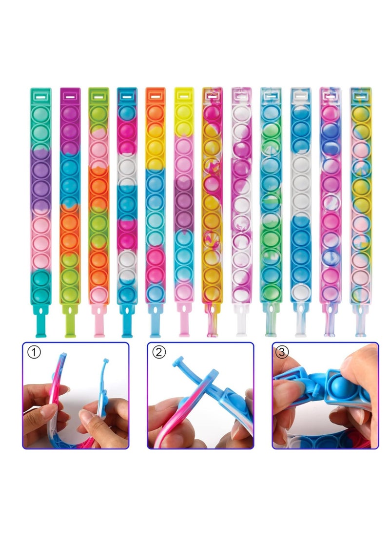 FengSVMA Pop Fidget Toys Its Party Favors Kids Toys , 24 PCS Pop Bracelet It Fidgets Packs Toddler Toys Party Supplies , Basket Stuffers Stress Sensory Toys Pop Girls&Boys Toys - Image 1