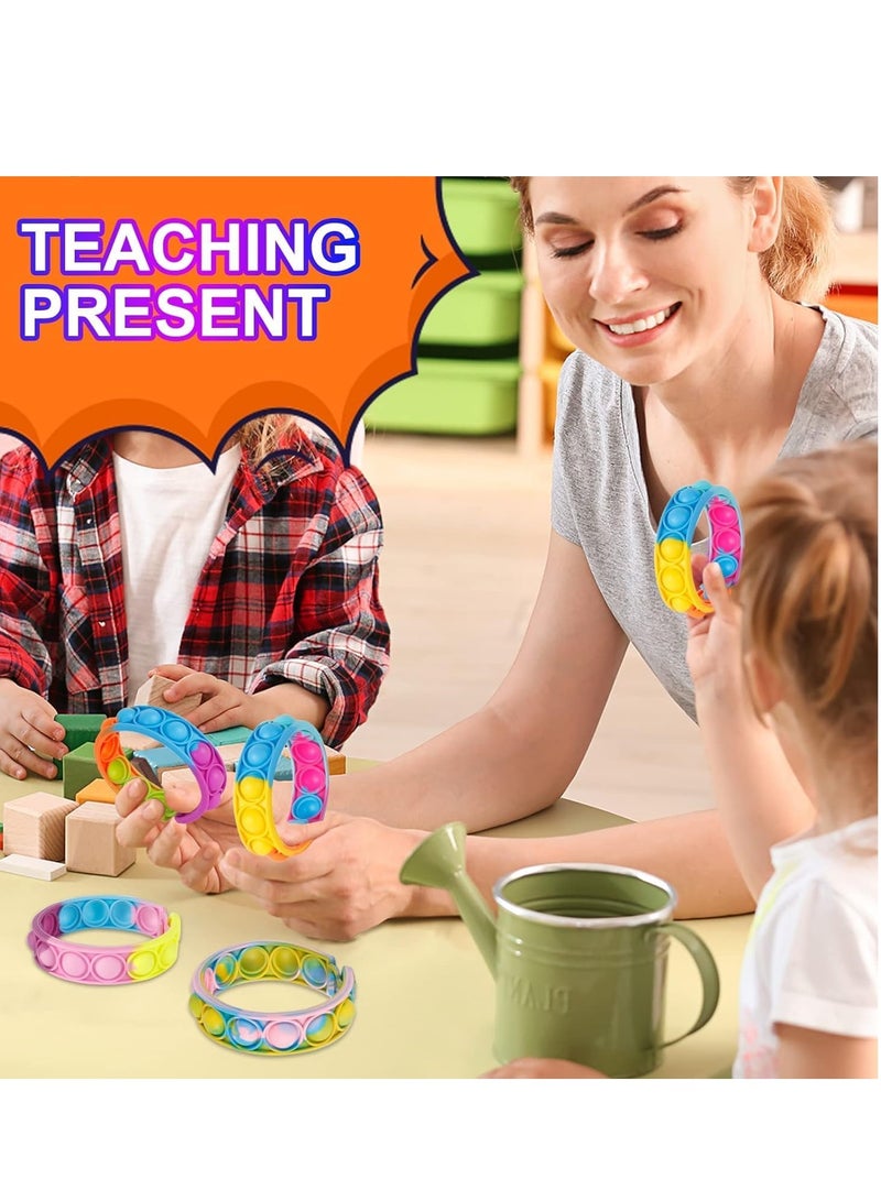 FengSVMA Pop Fidget Toys Its Party Favors Kids Toys , 24 PCS Pop Bracelet It Fidgets Packs Toddler Toys Party Supplies , Basket Stuffers Stress Sensory Toys Pop Girls&Boys Toys - Image 5