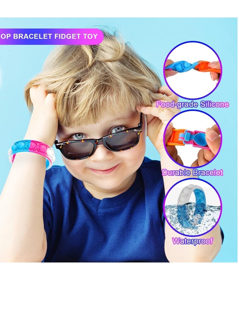FengSVMA Pop Fidget Toys Its Party Favors Kids Toys , 24 PCS Pop Bracelet It Fidgets Packs Toddler Toys Party Supplies , Basket Stuffers Stress Sensory Toys Pop Girls&Boys Toys - Image 2