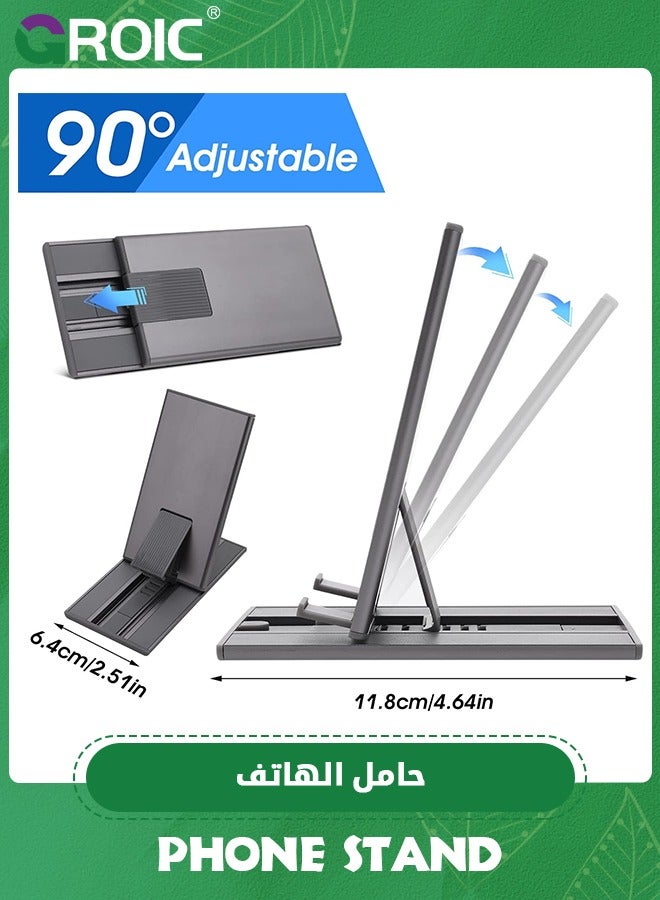 GROIC Metal Foldable Phone Stand, Adjustable Cell Phone Stand Phone Holder Portable Phone Stand Travel Compatible with Most Smartphones Tablets  - Image 3
