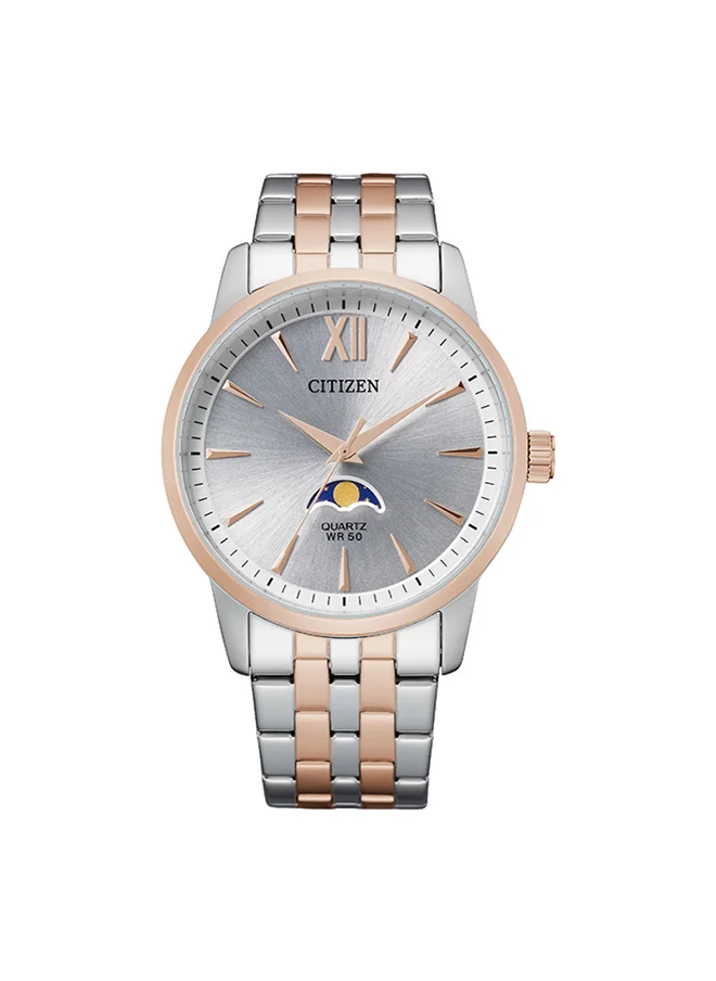 سيتيزن Men's Analog Tonneau Shape Stainless Steel Wrist Watch AK5006-58A - 42 Mm