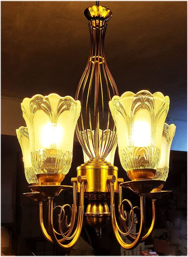 Fioca Stylish Ceiling Light Antique Design Brass Five 5 Lamp Chandelier Jhoomer, Pendant, Ceiling Light Lamp(Ac) - Image 1