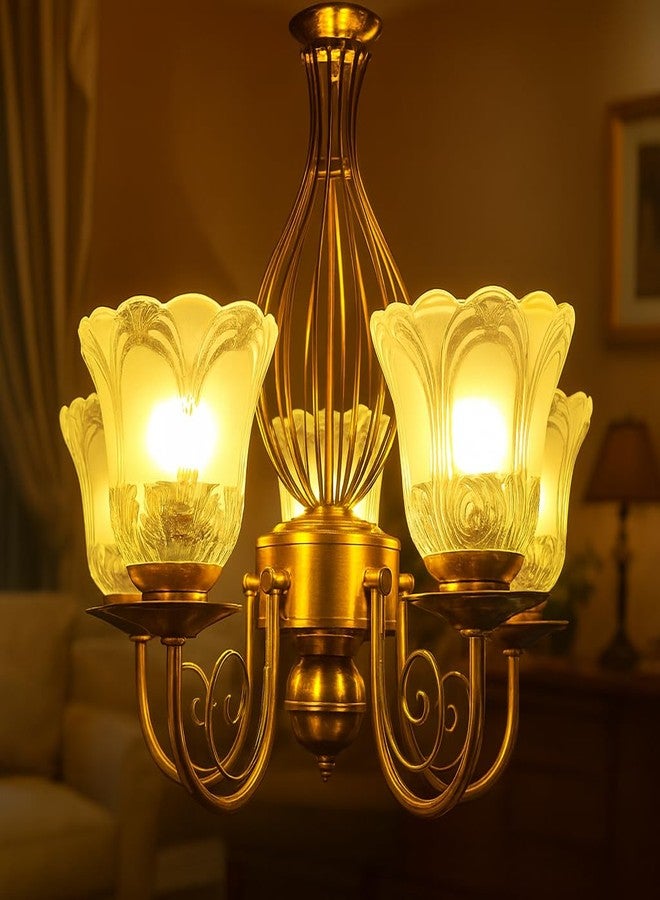 Fioca Stylish Ceiling Light Antique Design Brass Five 5 Lamp Chandelier Jhoomer, Pendant, Ceiling Light Lamp(Ac) - Image 2