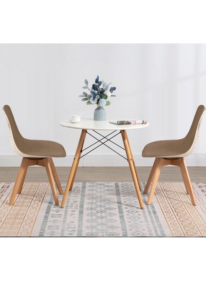SONNACH Pack of 4 Velvet Mid Century Modern Dining Chair Covers, Armless Chair Cover,Living Room Side Chair Slipcovers (Khaki) - Image 2