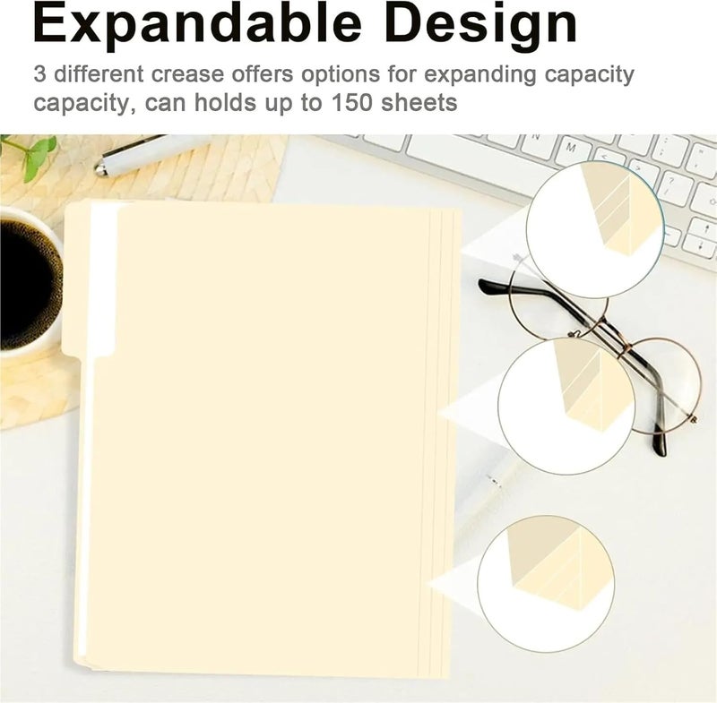 File Folders 150Pack 1/3 Cut Tab File Folders Letter Size for Easy Organizing and Storage - Image 5