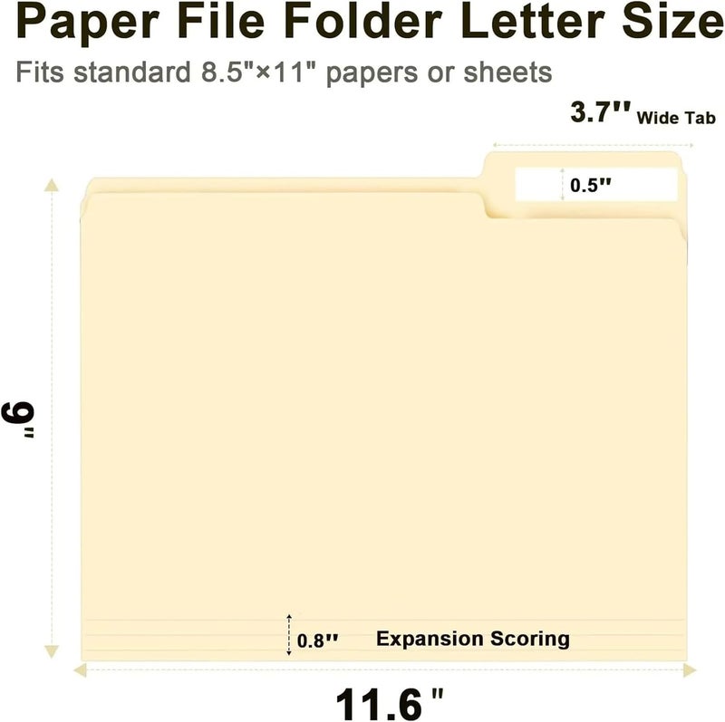 File Folders 150Pack 1/3 Cut Tab File Folders Letter Size for Easy Organizing and Storage - Image 2