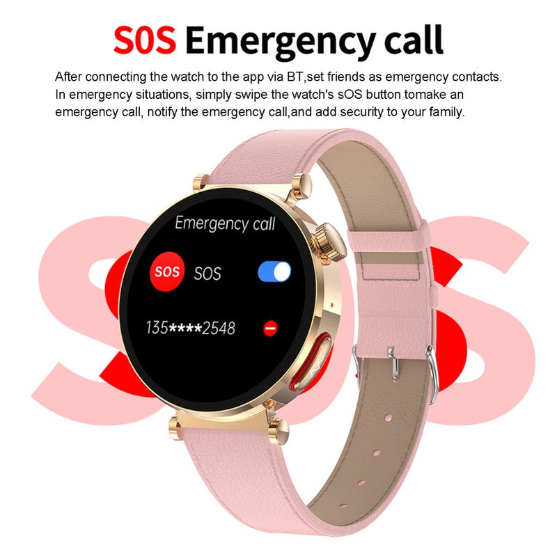 Smart Watch 1.27-inch 360*360 High-Clear Screen Sports Health Monitoring Sleep Monitor Watch IP68 Waterproof BT5.2 S0S Emergency Call Function Long Usage Time Multi-sport Modes for Women Health Monitor Watch - Image 2