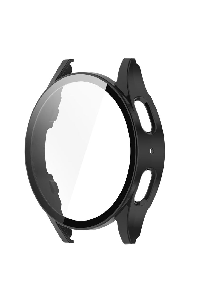 Generic - Case for Samsung Galaxy Watch 7 44mm Hard PC Case + Screen Protector Protective Cover Full Coverage Shockproof (Black) - Image 1