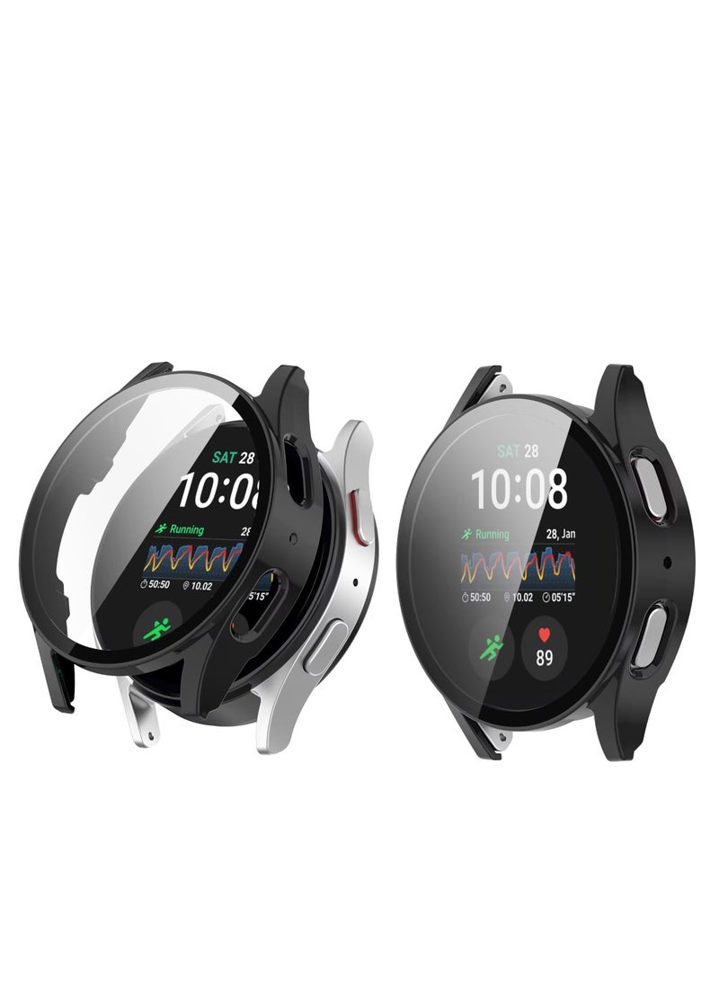 Generic - Case for Samsung Galaxy Watch 7 44mm Hard PC Case + Screen Protector Protective Cover Full Coverage Shockproof (Black) - Image 1