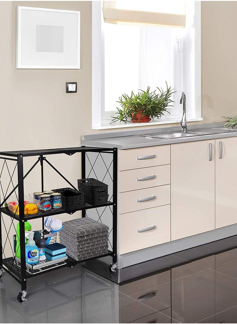 3 Layer Kitchen Metal Storage Rack Black