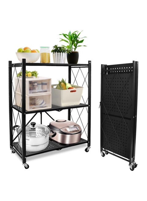 3 Layer Kitchen Metal Storage Rack Black