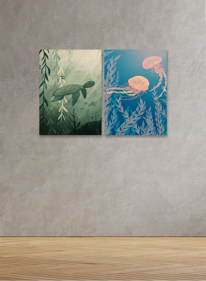 Marktna Decorative Wall Art Painting with a Sea Design, 2 pieces, Size 80x60 cm - Image 1