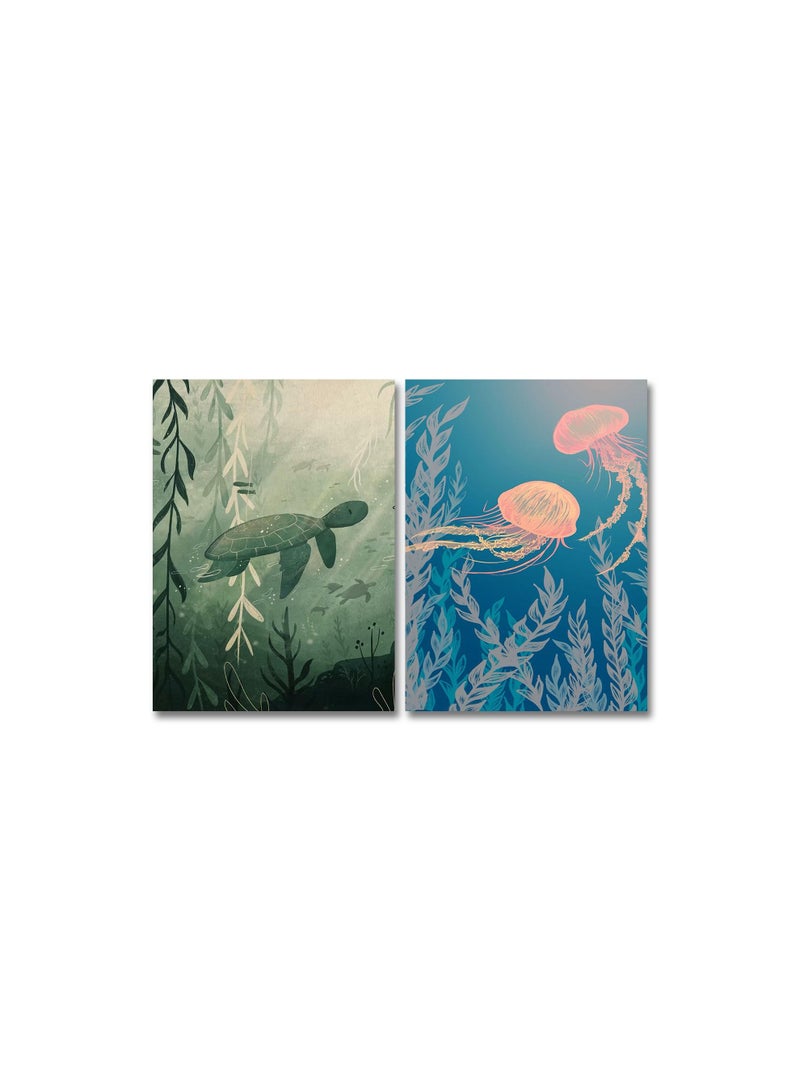 Marktna Decorative Wall Art Painting with a Sea Design, 2 pieces, Size 80x60 cm - Image 2