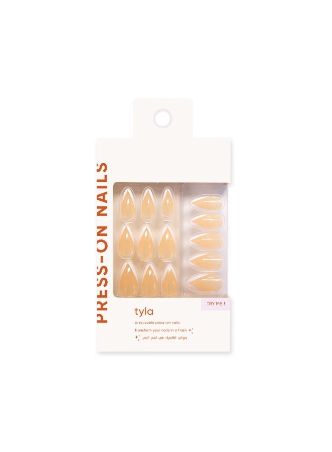 tyla Press On Nails stiletto Marble # 12 - Image 1