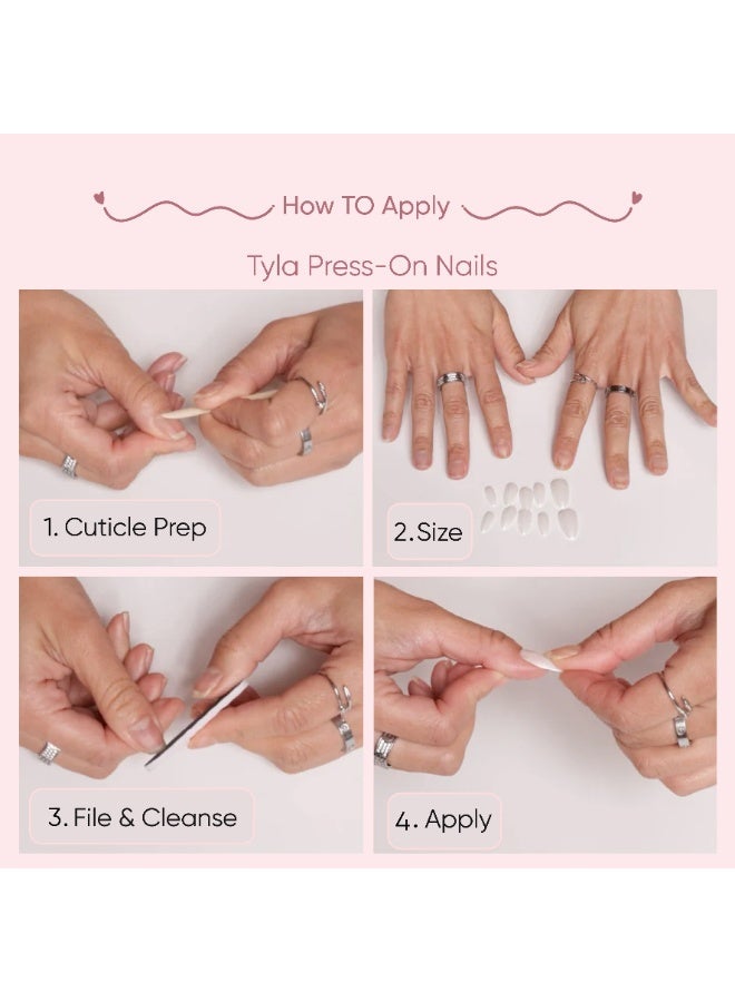 tyla Press On Nails stiletto Marble # 12 - Image 4