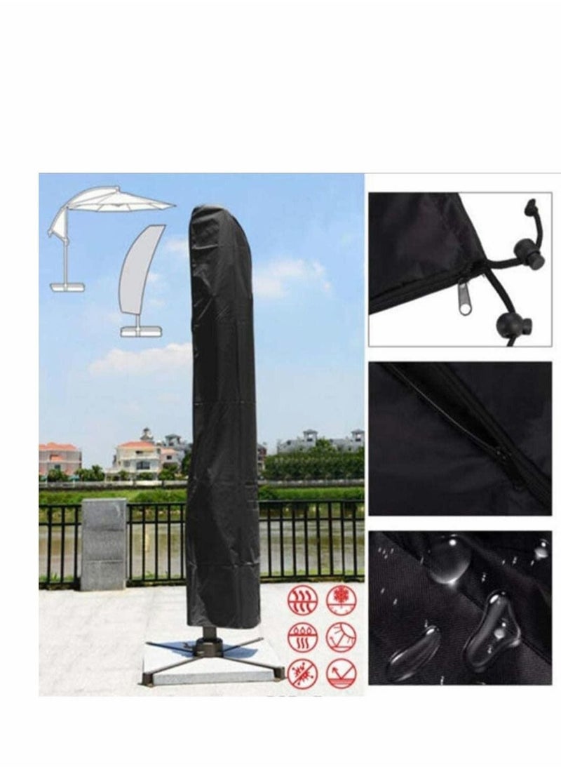 Captaintech Umbrella Cover Patio Umbrella Cover, Heavy Duty 420D Oxford Fabric Offset Umbrella Cover, Waterproof Rip Proof with Zip (280x30x81/ 45cm), for 9-11 feet Garden Outdoor Cantilever Umbrellas 