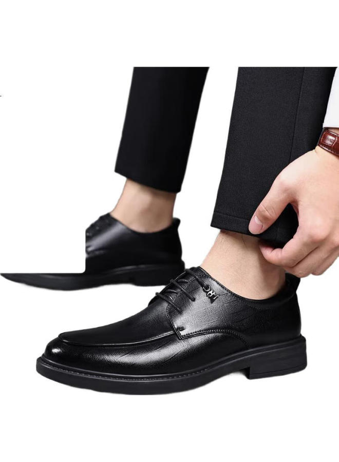 Chint Zhengtai British Men'S Leather Shoes Business Formal Shoes Men'S Breathable Soft Leather Soft Bottom Casual Shoes Men Jz0120 Black 42 - Image 1