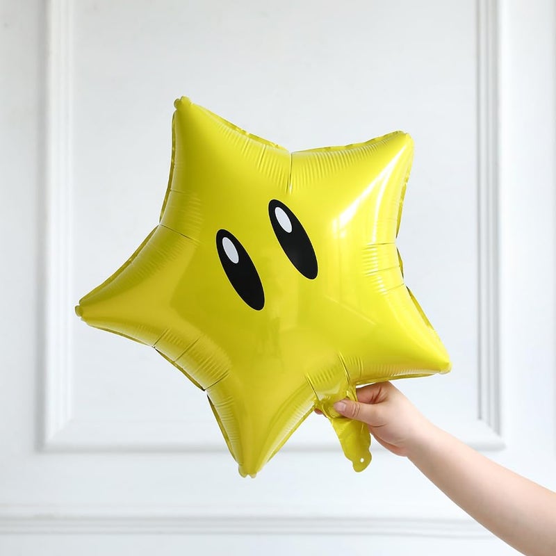 DUBEDAT Red Blue Green Yellow Balloon Garland Kit with Confetti Cloud Mushroom Star Balloons for Bros Party Cartoon Video Game Theme Birthday Party Supplies - Image 4
