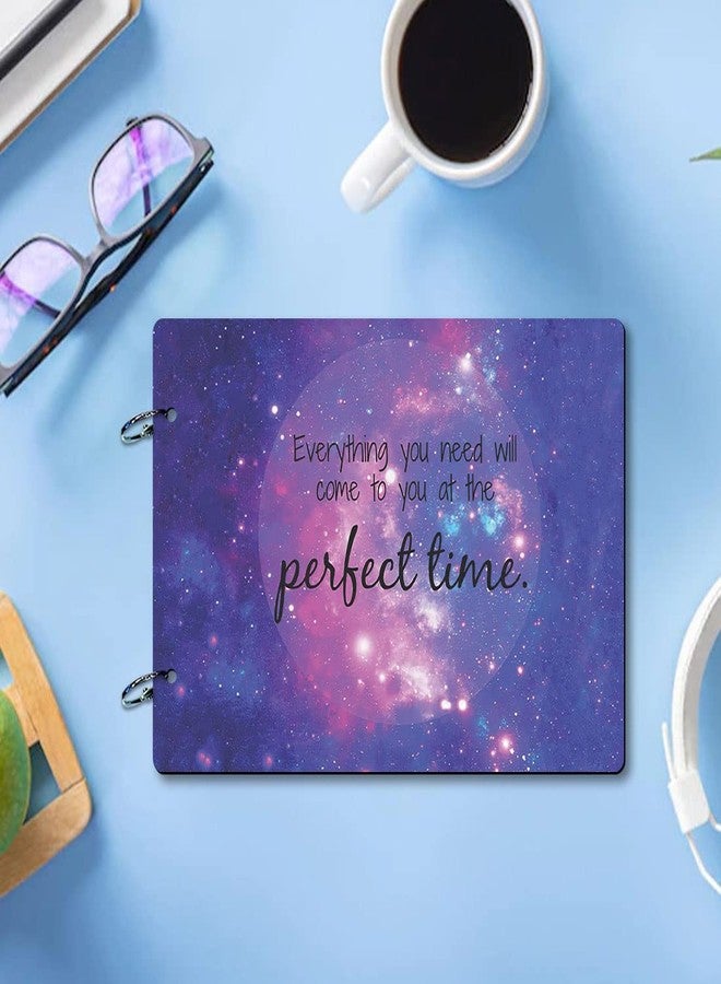 100Yellow 100 Yellow 100Yellow Perfect Time Theme Wooden Photo Album Scrapbook For Gifting| 40 A4 Pages | Size : 21 Cm X 29.5 Cm |Multicolour - Image 2