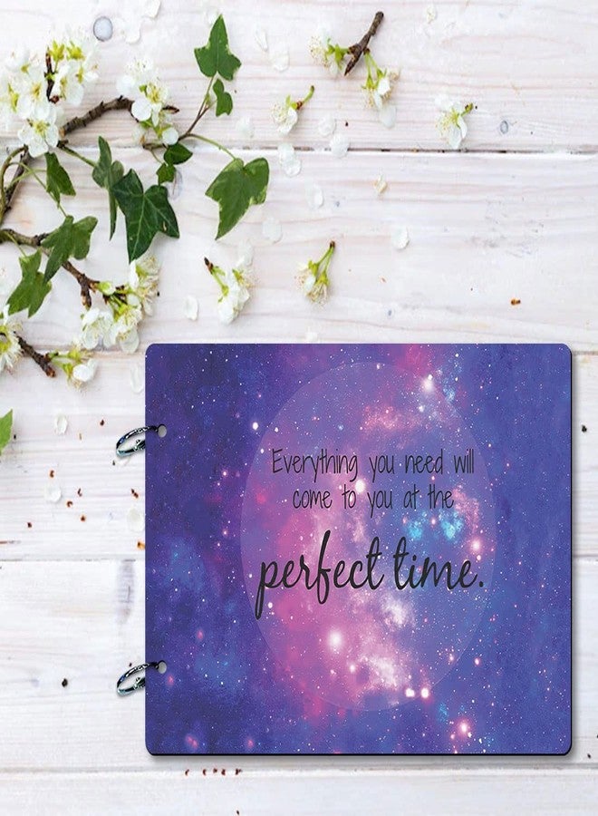 100Yellow 100 Yellow 100Yellow Perfect Time Theme Wooden Photo Album Scrapbook For Gifting| 40 A4 Pages | Size : 21 Cm X 29.5 Cm |Multicolour - Image 4