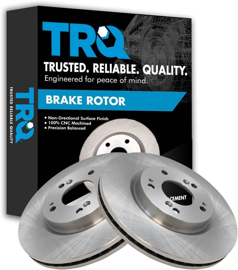TRQ Front Disc Brake Rotor Pair Set for 200 / Avenger/Caliber/Cirrus/Compass/Eclipse/Galant/Lancer/Outlander/Outlander Sport/Patriot/Sebring - Image 1