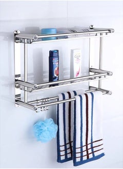 Joshberg 3-Layer BathroomTowel Holder Wall Mount Rack Heavy Duty Shelf Shower  - Image 5