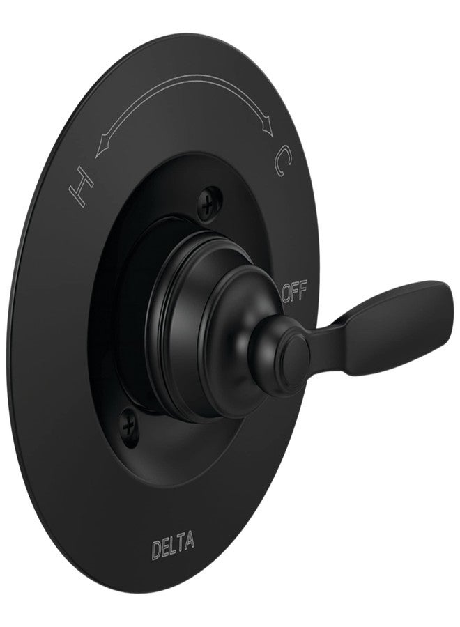 Delta Woodhurst 14 Series Single-Function Valve Trim Kit, Matte Black Handle Set for Shower Faucet System, Matte Black T14032-BL (Valve Not Included) - Image 1
