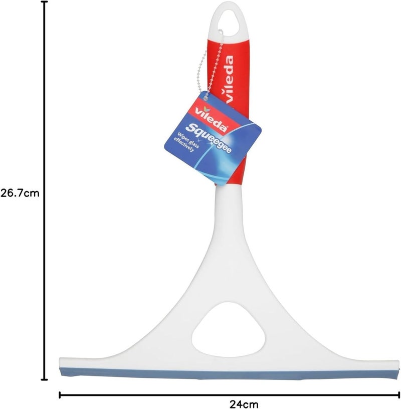 Vileda Window Squeegee, Flexible, Non-Slip Grip, Ergonomic Handle, White & Red, 3.6 x 24 x 26.7 cm - Image 5