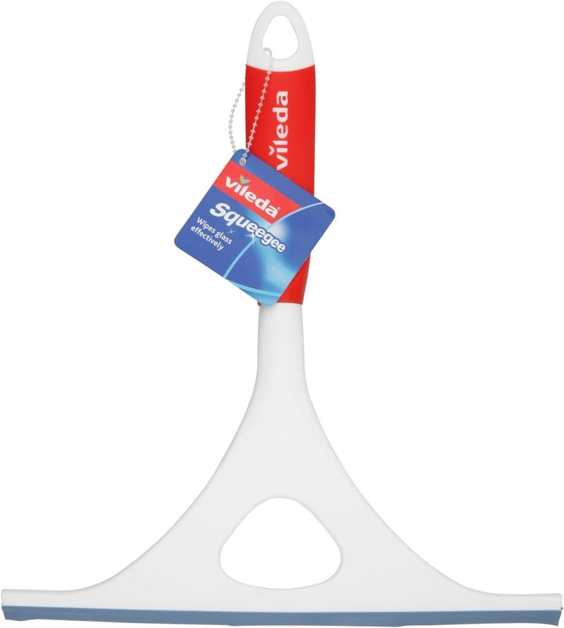 Vileda Window Squeegee, Flexible, Non-Slip Grip, Ergonomic Handle, White & Red, 3.6 x 24 x 26.7 cm - Image 1