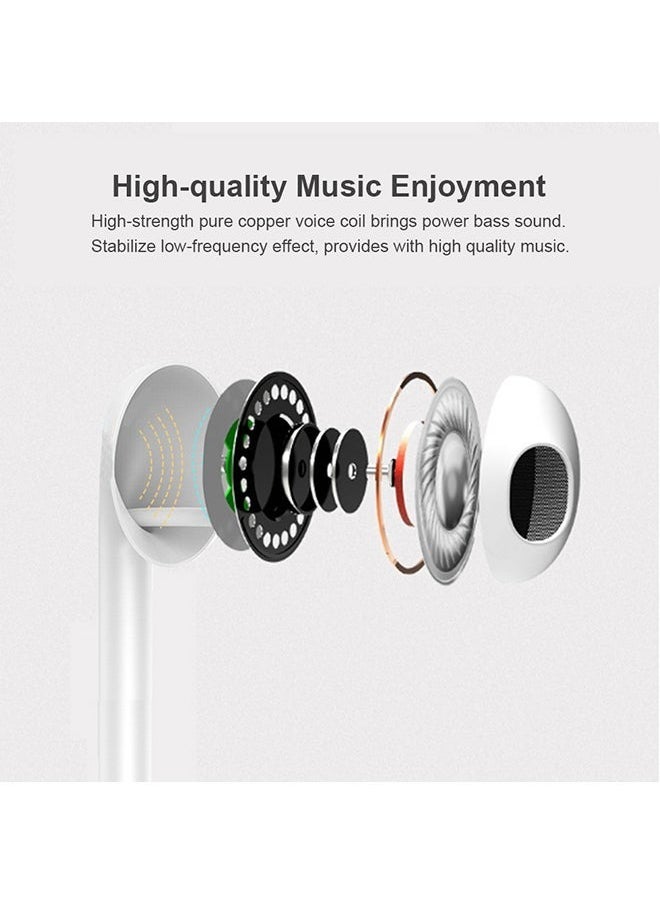 Generic Type-C Line Control Earphone with Mic High-quality Lossless Audio Earphone for Smart Phone Headphone White  - Image 2