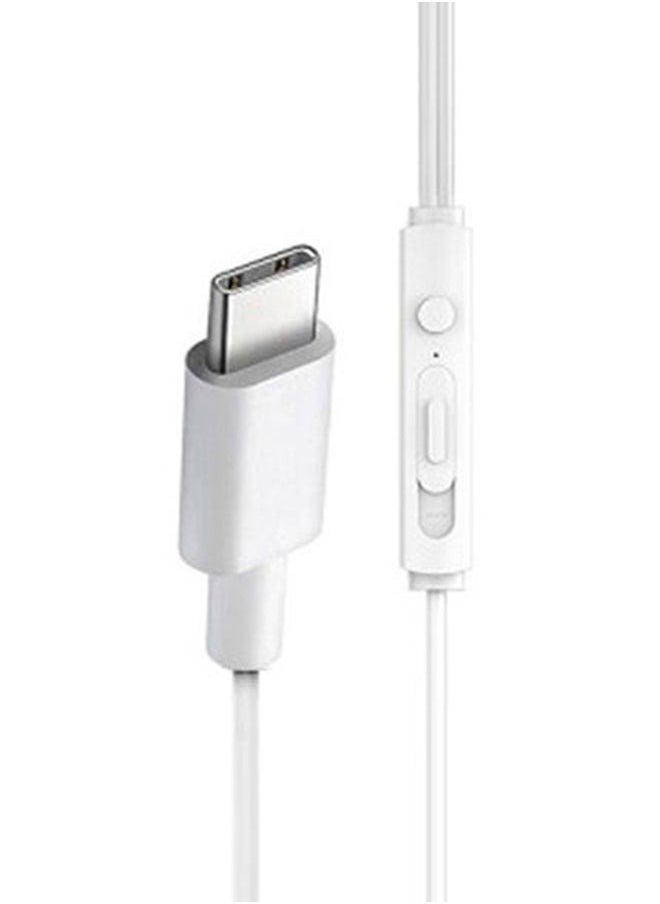 Generic Type-C Line Control Earphone with Mic High-quality Lossless Audio Earphone for Smart Phone Headphone White  - Image 4