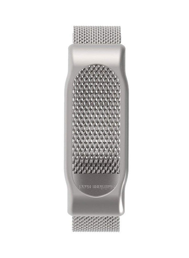 NIBEMINENT Replacement Steel Fitness Tracker Strap For Xiaomi Mi Band 2 Silver - Image 1