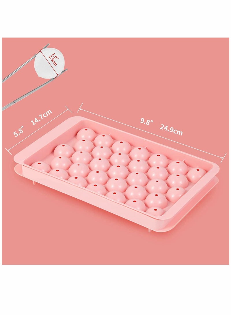 SYOSI Ice Cube Trays For Freezer 2 Set Ice Ball Maker Mold Mini circle Round Ice Cube Mold with Lid Making 66 pcs for Tea Coffee Trays - Image 3