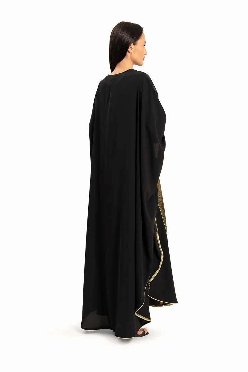 Wecre8 Women Black with Gold Ombre Embellishments Kaftan By WECRE8