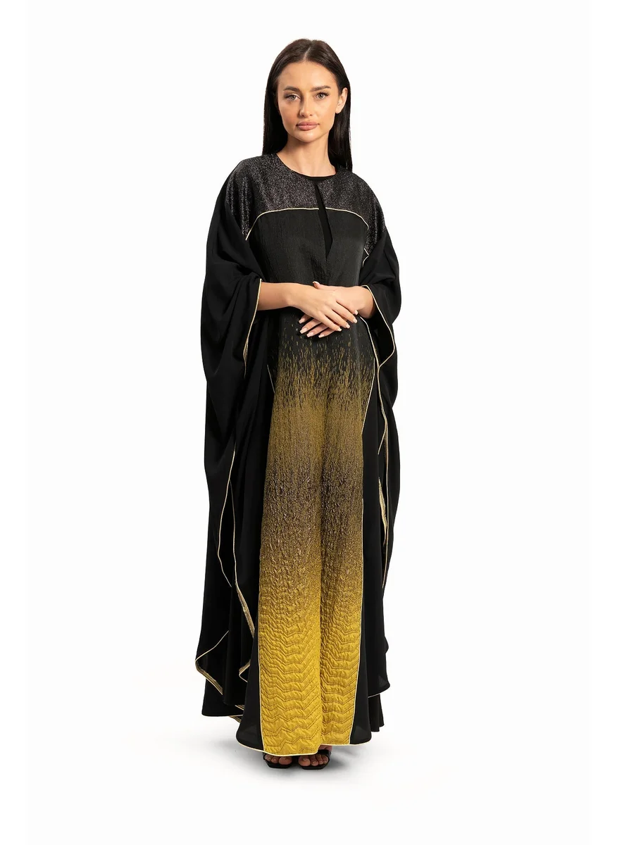 وي كرييت Women Black with Gold Ombre Embellishments Kaftan By WECRE8
