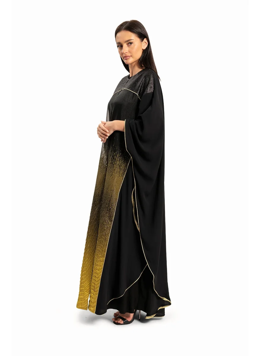 وي كرييت Women Black with Gold Ombre Embellishments Kaftan By WECRE8