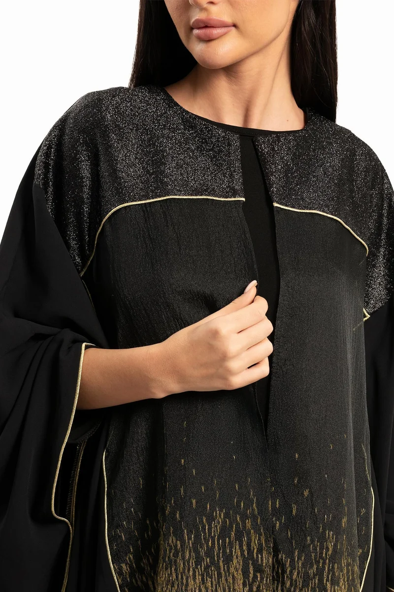 Wecre8 Women Black with Gold Ombre Embellishments Kaftan By WECRE8