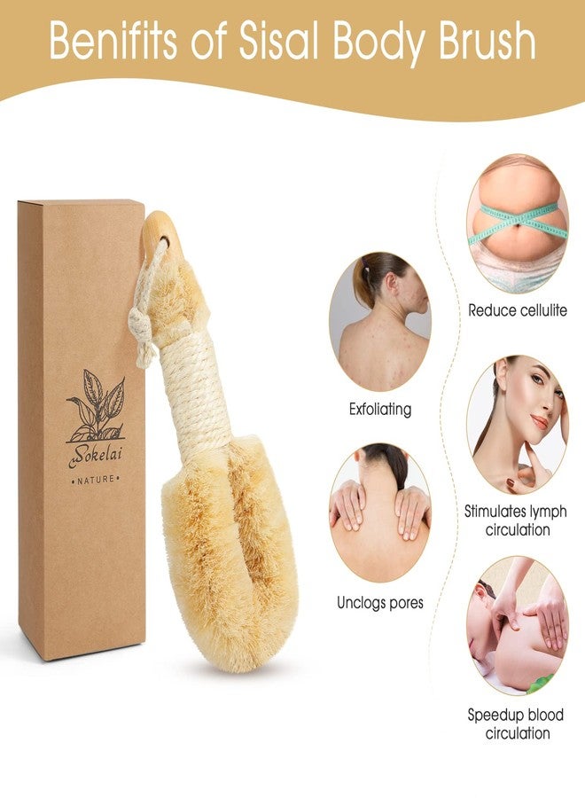 wokelai Dry Brushing Body Brush for Skin - Exfoliating Body Scrubber Brushes Natural Sisal Bristle for Lymphatic Drainage Cellulite Body Exfoliator for Bath Shower to Improve Circulation Stop Ingrown Hairs - Image 5