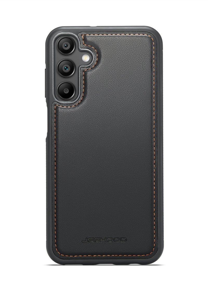 JEEHOOD Phone Case cover Luxury PU Leather Back Cover Cover  Compatible with  Samsung Galaxy A16 (Black) - Image 3