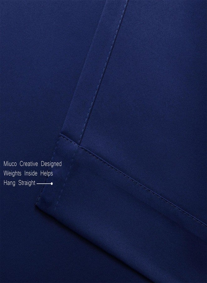 MIUCO 2 Panels Room Darkening Thermal Insulated Grommet Window Blackout Curtains for Bedroom 63 Inches Long Navy Blue - Image 5