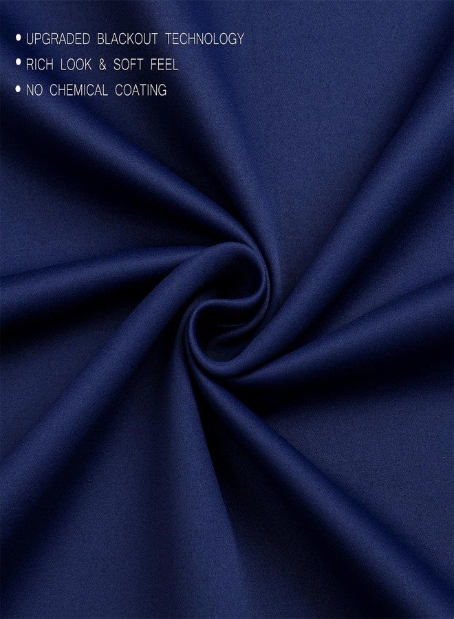 MIUCO 2 Panels Room Darkening Thermal Insulated Grommet Window Blackout Curtains for Bedroom 63 Inches Long Navy Blue - Image 4