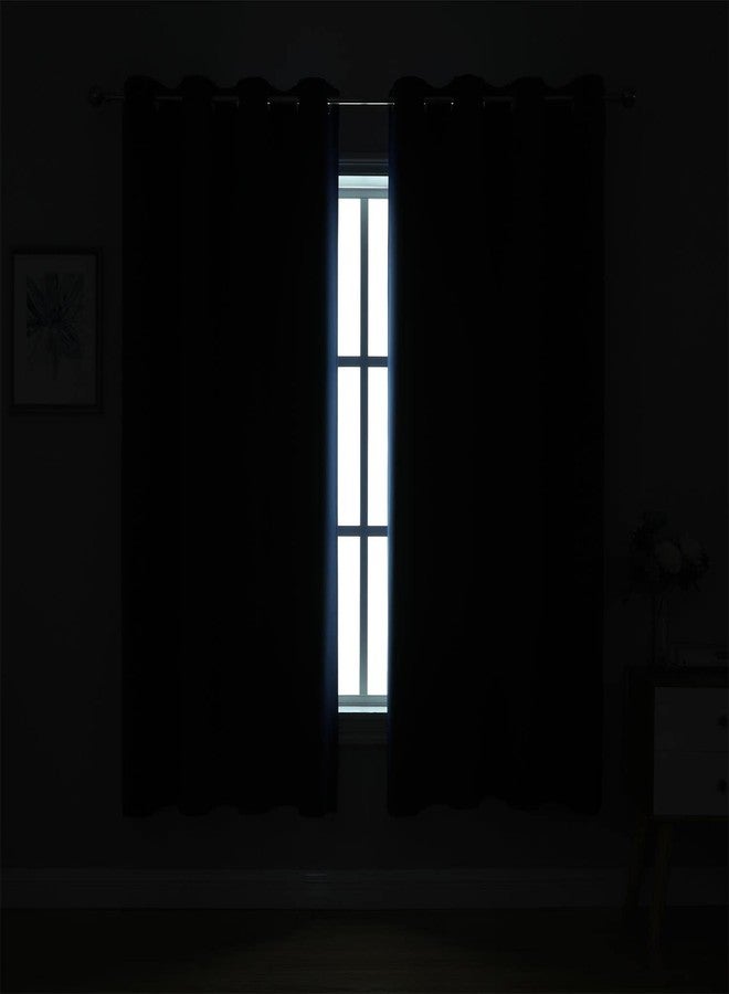 MIUCO 2 Panels Room Darkening Thermal Insulated Grommet Window Blackout Curtains for Bedroom 63 Inches Long Navy Blue - Image 3