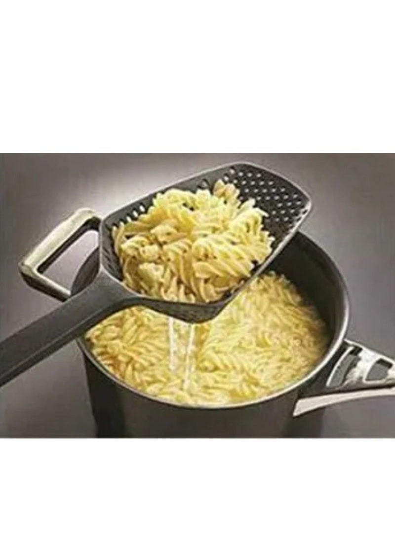 Bosfor Draining and Serving Scoop for Fried Foods, Manual Oil Strainer for Potatoes and Fried Foods, Non-Stick, 2 Pcs Set 34cm - Image 3