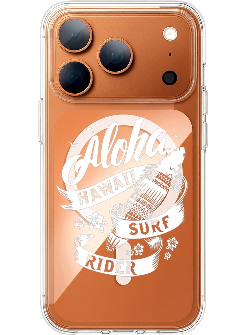 Theodor Magnetic Case for Apple iPhone 17 Pro Max Compatible with MagSafe Wireless Charging, Shockproof Phone Bumper Cover - Aloha hawaii Surf rider White - Image 1