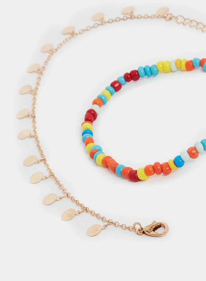 Styli Set of 2 - Coin Drop Chain Anklet