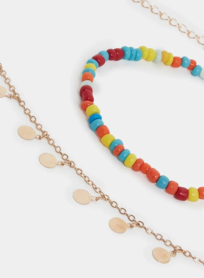 Styli Set of 2 - Coin Drop Chain Anklet