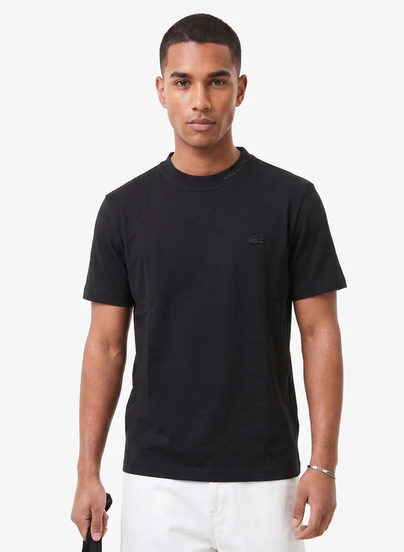 لاكوست Regular Fit Jacquard Neck Stretch T-Shirt