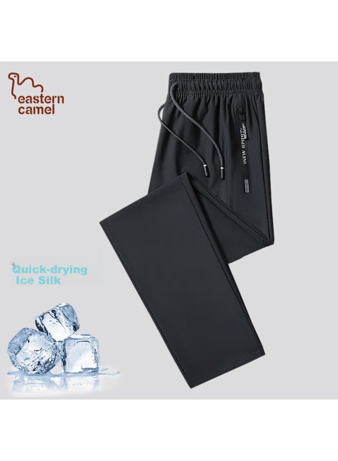 Eastern Camel Casual Pants For Men, Spring And Summer Trendy Ice Silk Quick-dry Breathable Thin Sports Fitness Comfortable Cool Cargo Trousers For Me