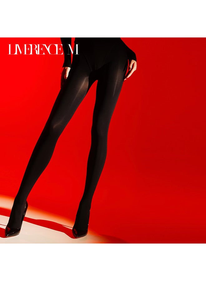Limerence M Dark Gray Autumn Winter Tights With Gusset Warm Leggings Size L - Image 2