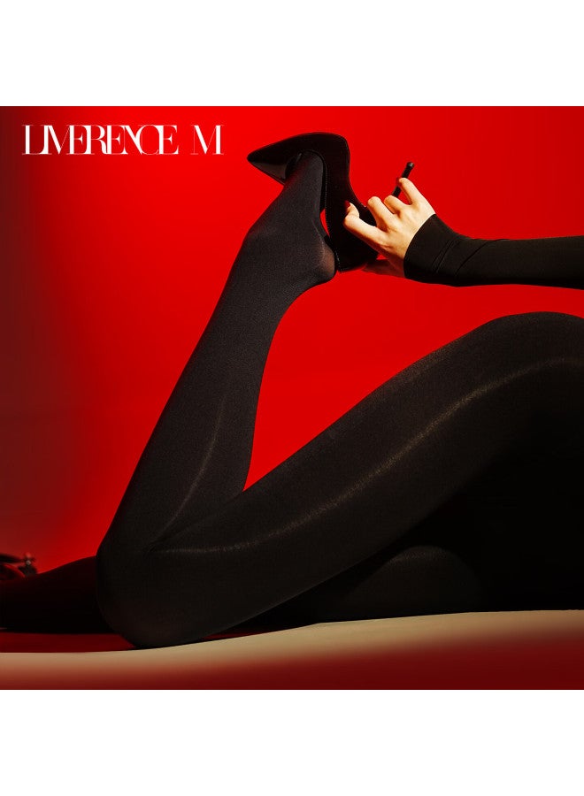Limerence M Dark Gray Autumn Winter Tights With Gusset Warm Leggings Size L - Image 1